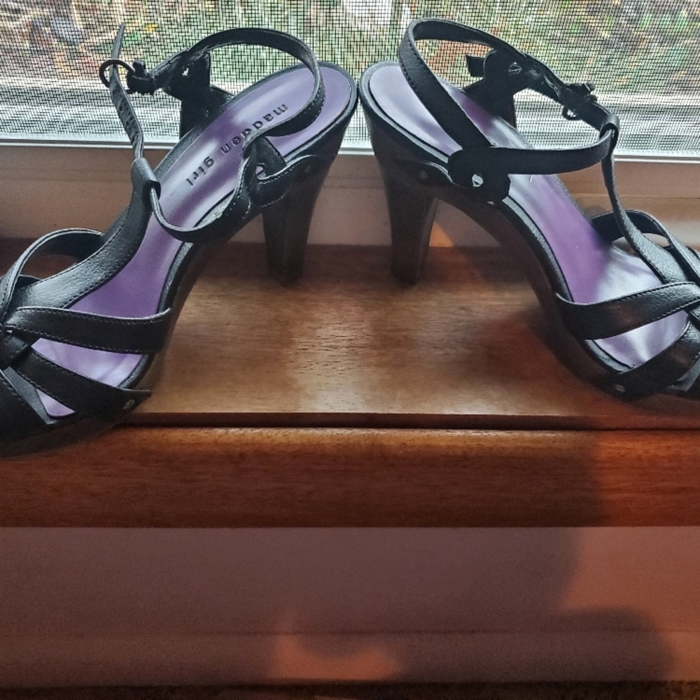 Madden Girl Black Strappy Heels